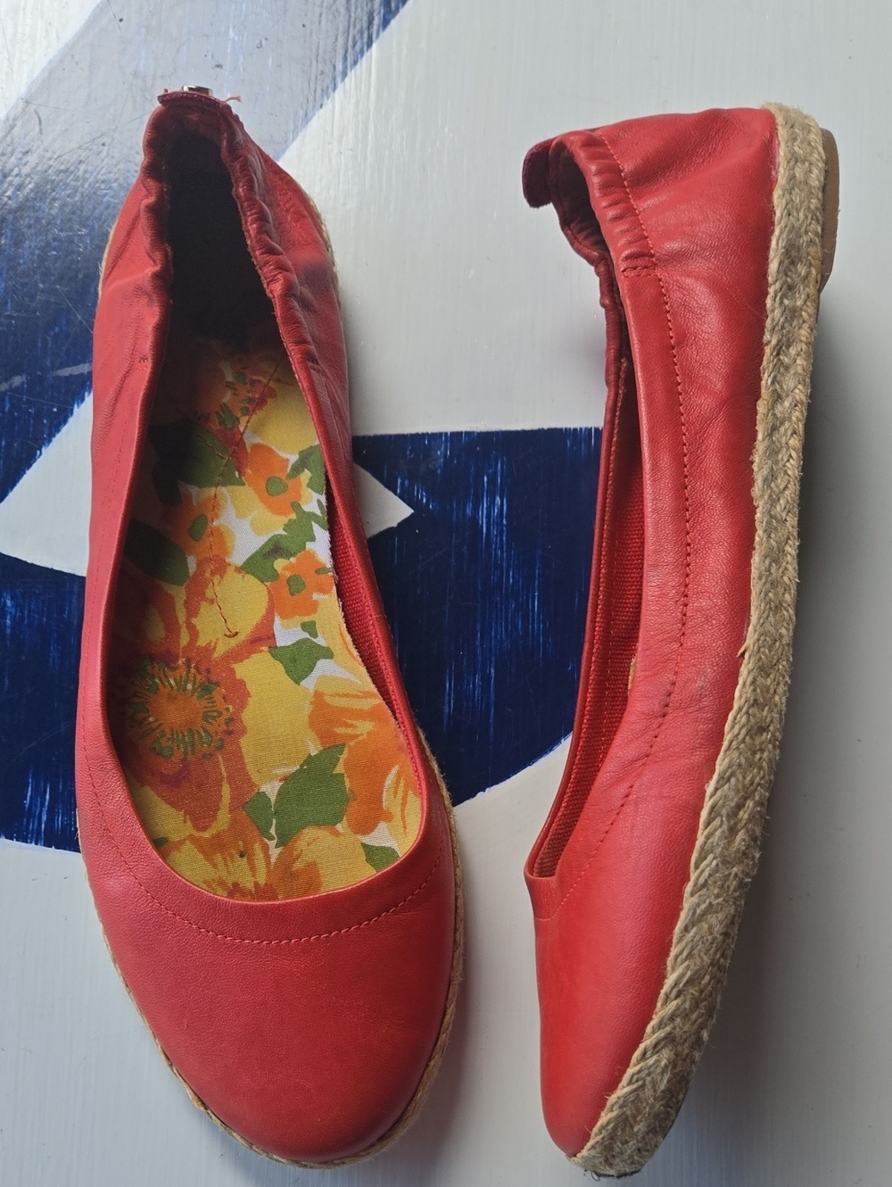 Nurture Tangerine Orange Vegan Espadrille Flat Size 8.5